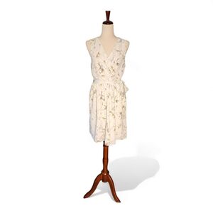 Gilli dress, large, cream marbles pattern